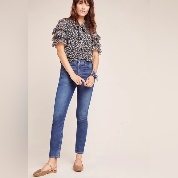 Citizens of Humanity- Harlow High-Rise Slim Ankle Jeans - Picture 3 of 5